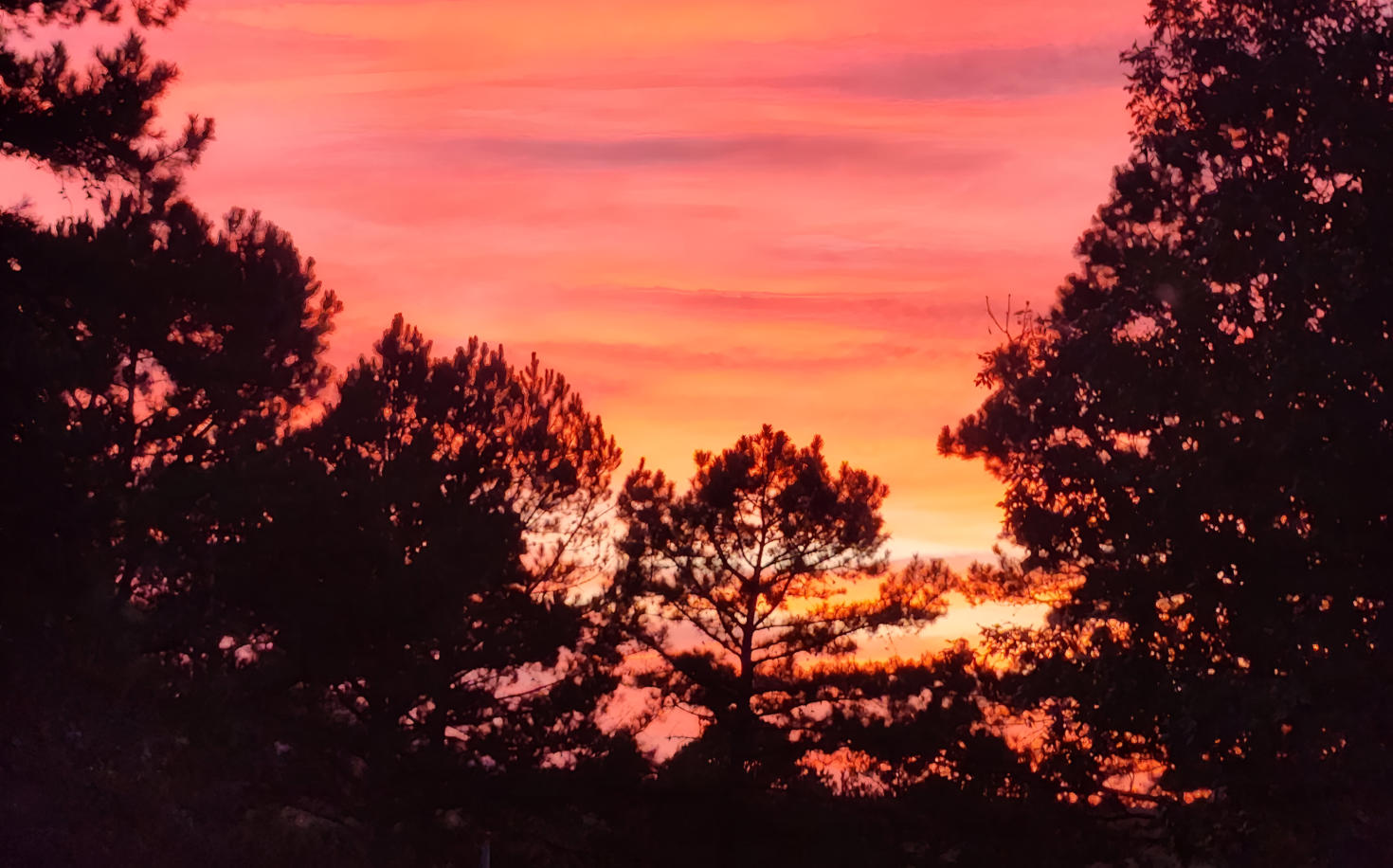 sunset at fourche mountain adventures campground in the Ouachita National Forest